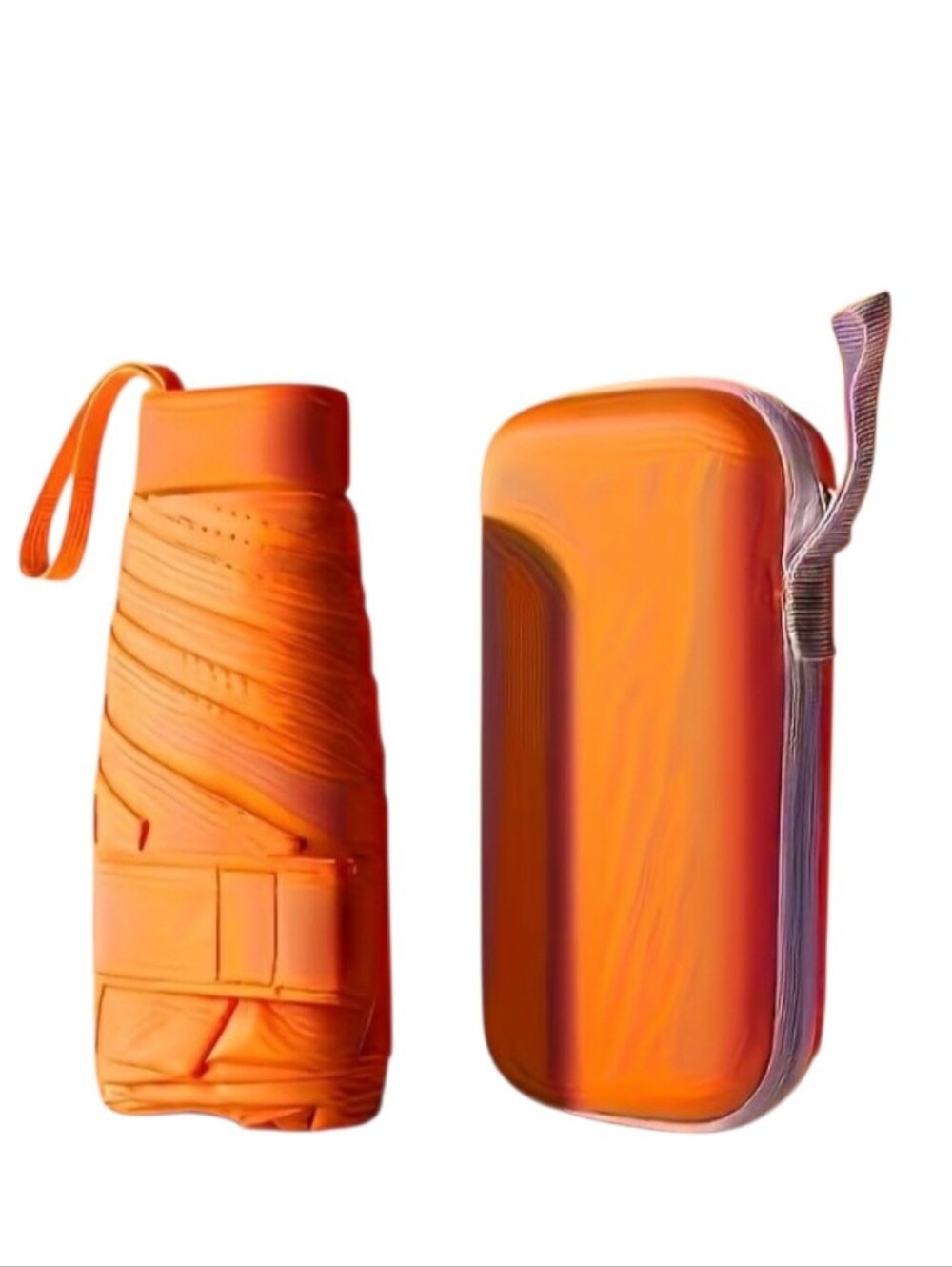 Compact Orange 6 Inch Travel Umbrella - Folding Pocket Umbrella UPf50 NWT